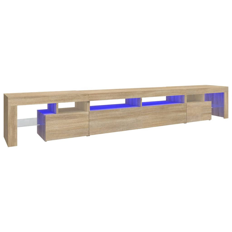 TV Cabinet with LED Lights Sonoma Oak 260x36.5x40 cm