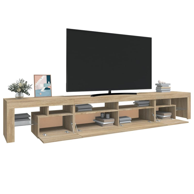 TV Cabinet with LED Lights Sonoma Oak 260x36.5x40 cm