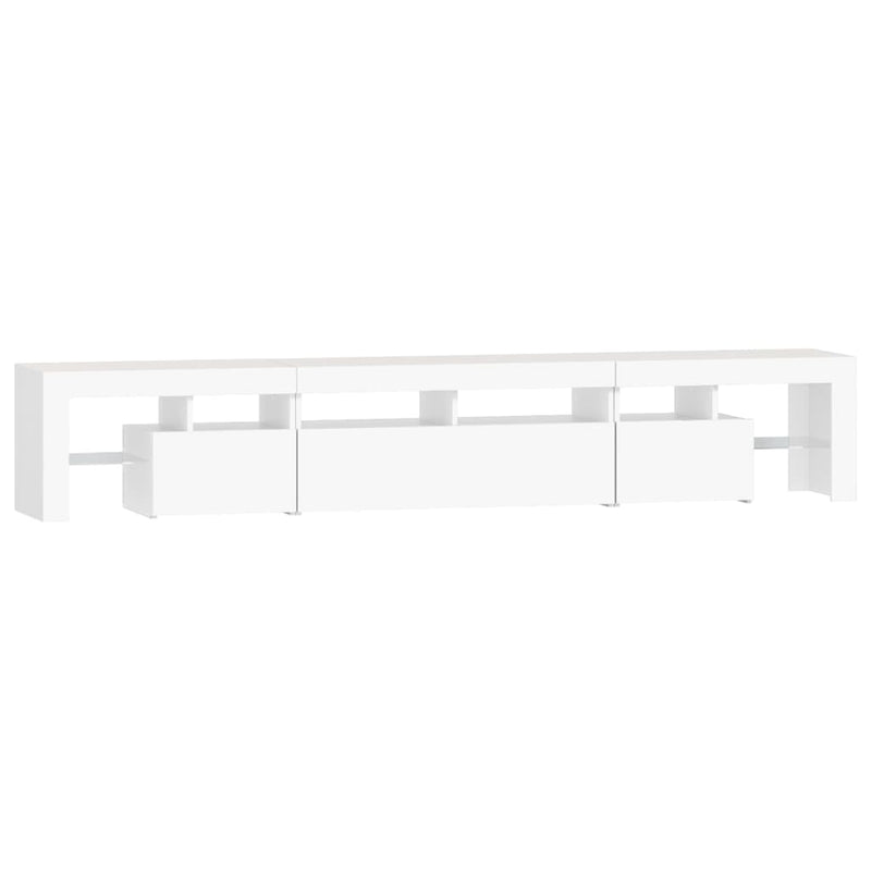 vidaXL TV Cabinet with LED Lights White 230x36.5x40 cm