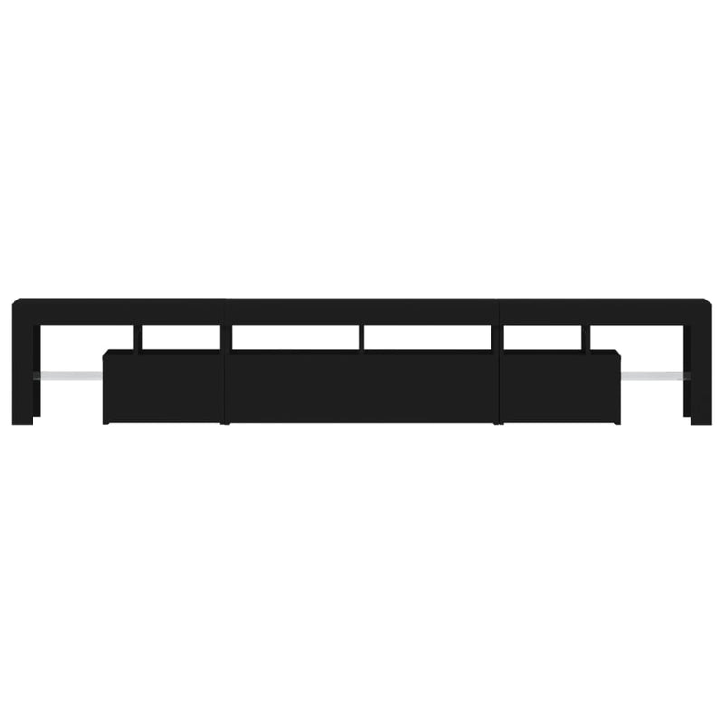 vidaXL TV Cabinet with LED Lights Black 230x36.5x40 cm