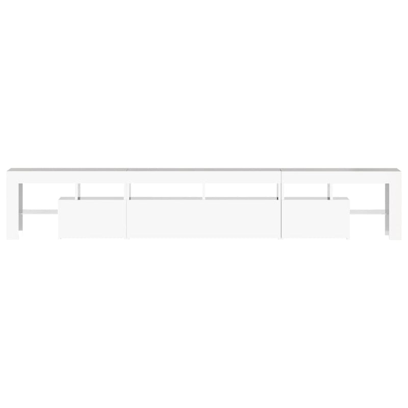 TV Cabinet with LED Lights High Gloss White 230x36.5x40 cm