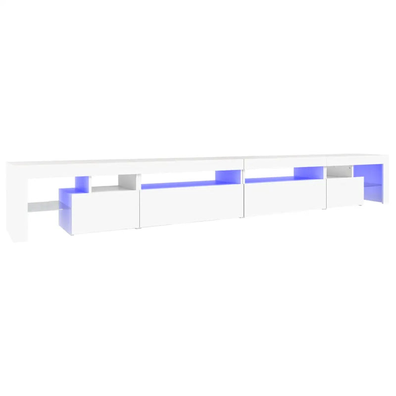 TV Cabinet with LED Lights White 290x36,5x40 cm