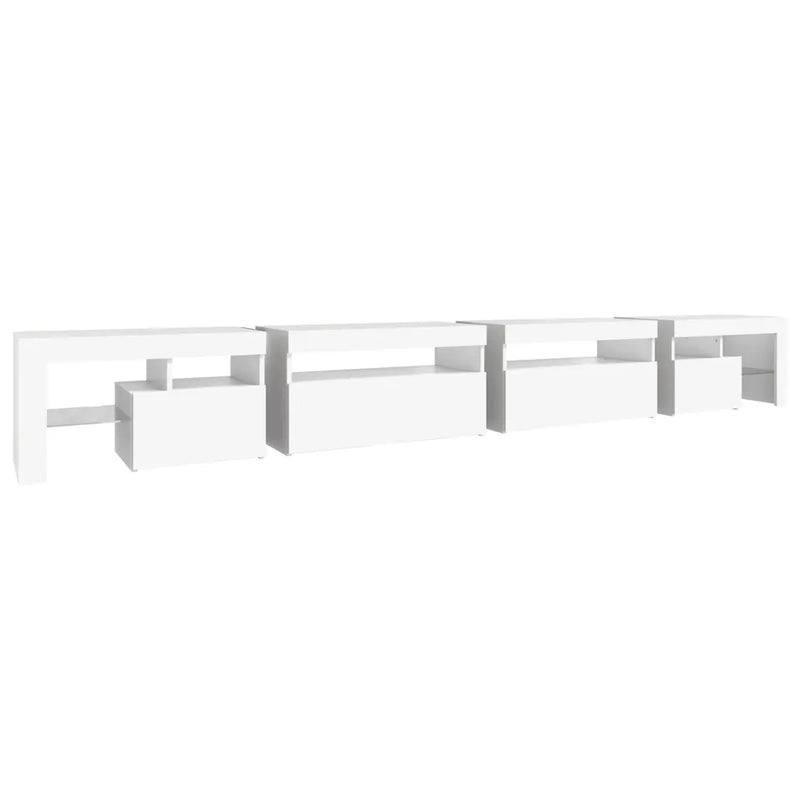 TV Cabinet with LED Lights White 290x36,5x40 cm