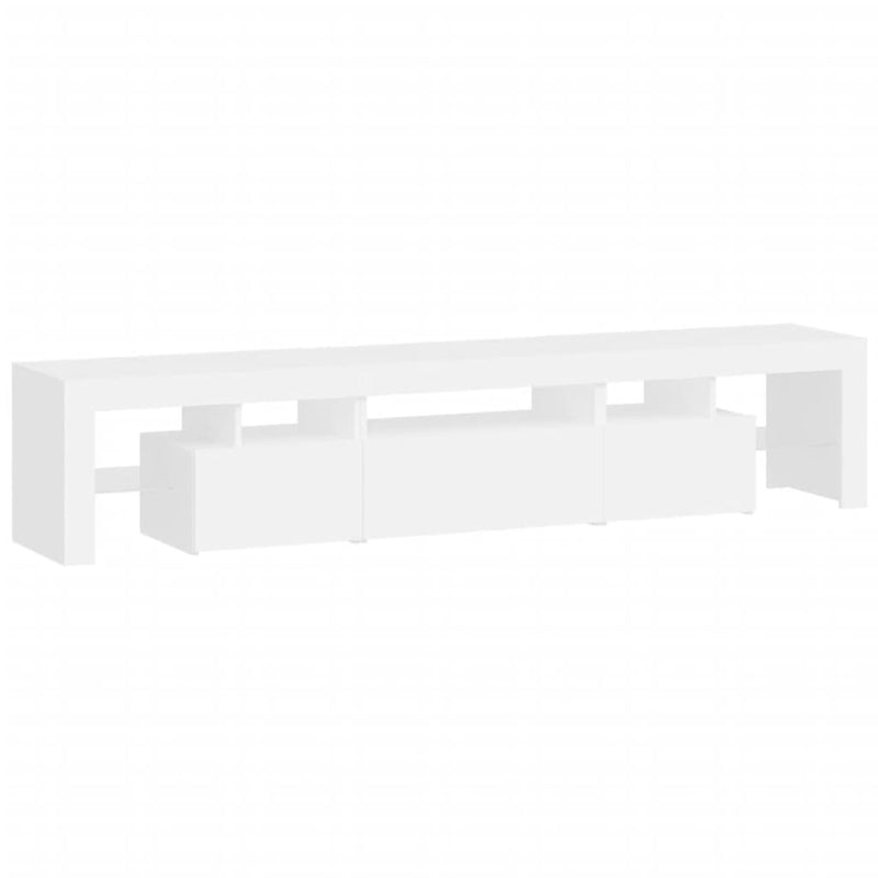 vidaXL TV Cabinet with LED Lights White 200x36.5x40 cm