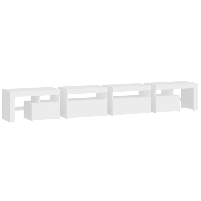 vidaXL TV Cabinet with LED Lights White 260x36.5x40 cm