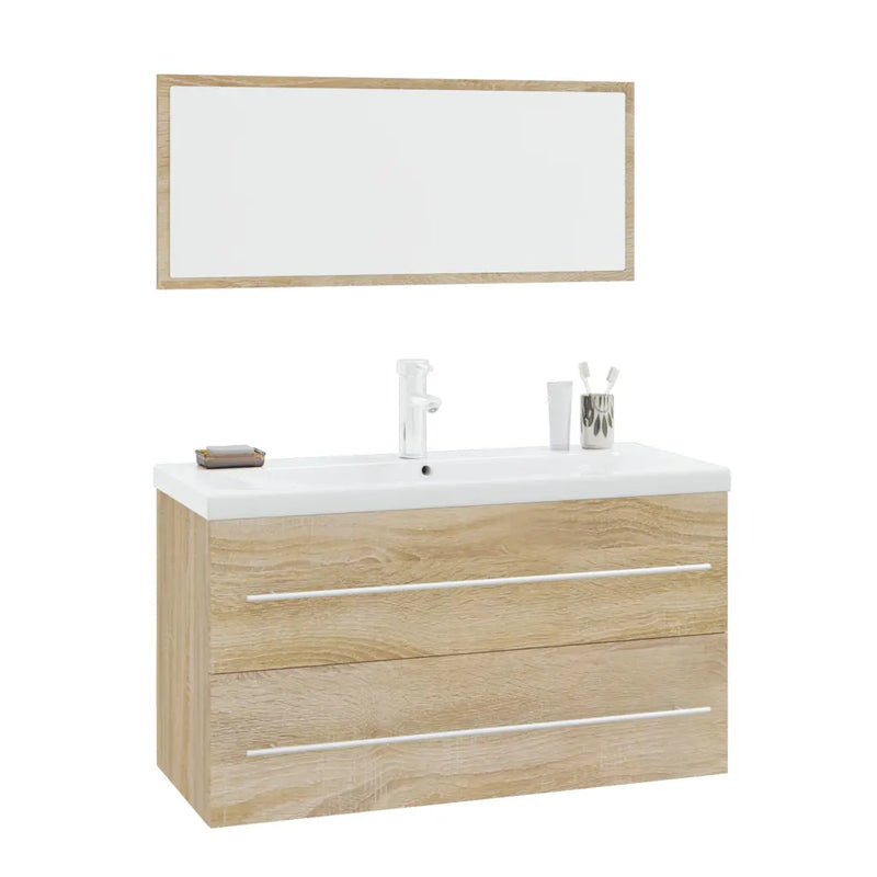 3 Piece Bathroom Furniture Set Sonoma Oak