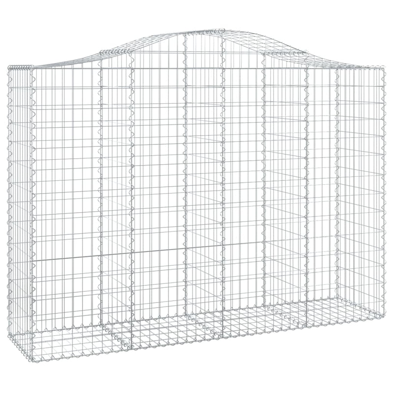 vidaXL Arched Gabion Basket 200x50x140/160 cm Galvanised Iron