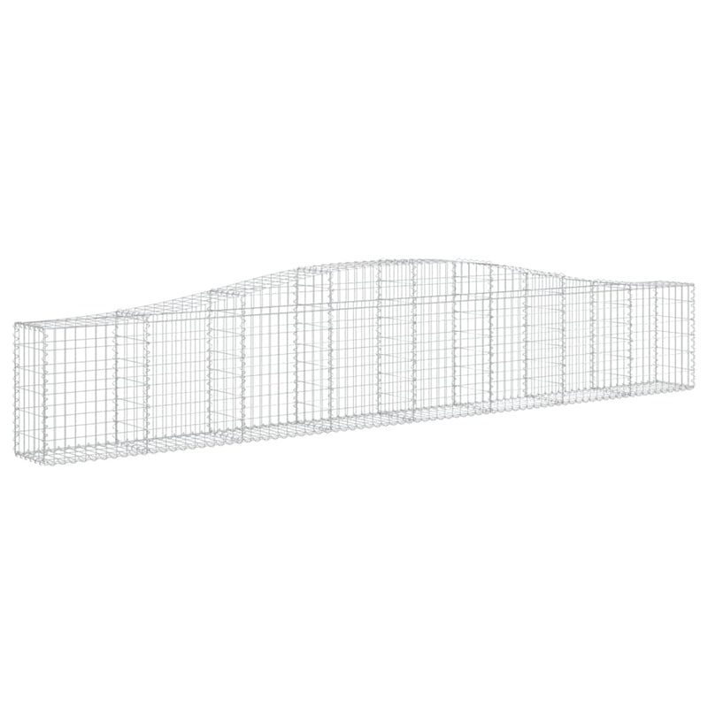 vidaXL Arched Gabion Basket 400x30x60/80 cm Galvanised Iron