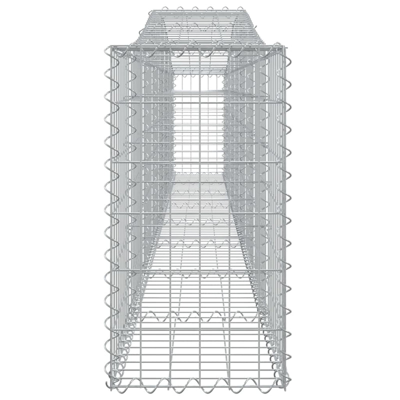 vidaXL Arched Gabion Basket 400x30x60/80 cm Galvanised Iron