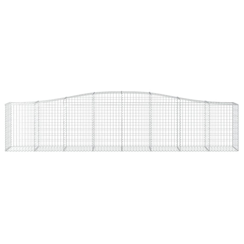 vidaXL Arched Gabion Basket 400x50x80/100 cm Galvanised Iron