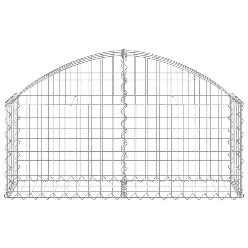 vidaXL Arched Gabion Basket 100x30x40/60 cm Galvanised Iron