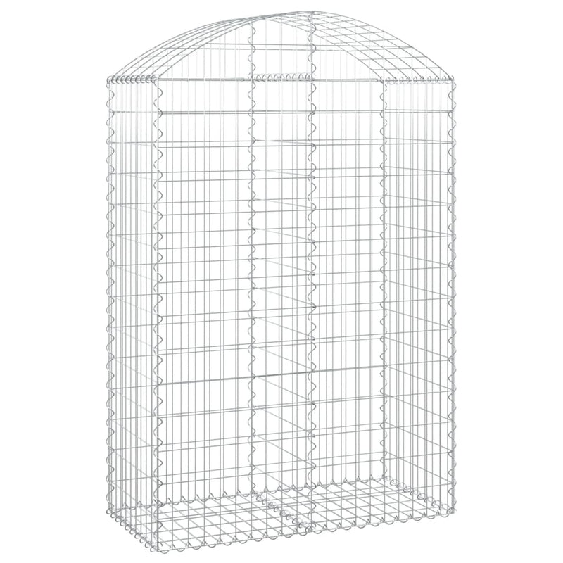 vidaXL Arched Gabion Basket 100x50x140/160 cm Galvanised Iron
