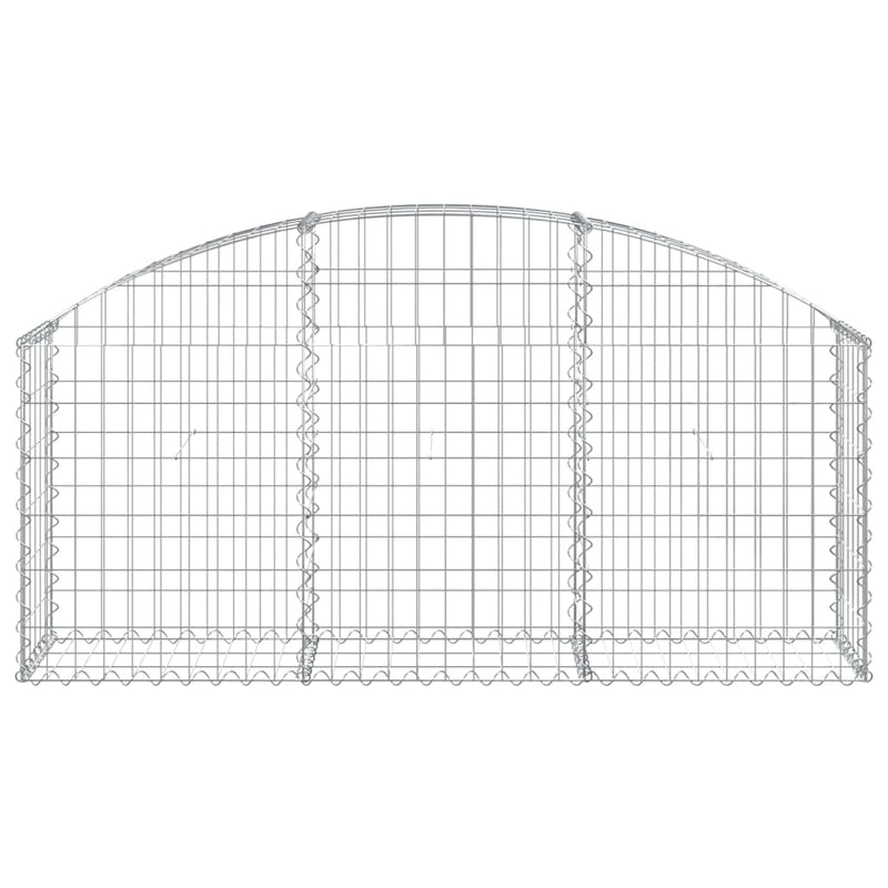 vidaXL Arched Gabion Basket 150x30x60/80 cm Galvanised Iron