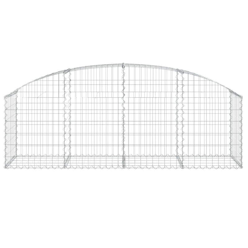 vidaXL Arched Gabion Basket 200x50x60/80 cm Galvanised Iron