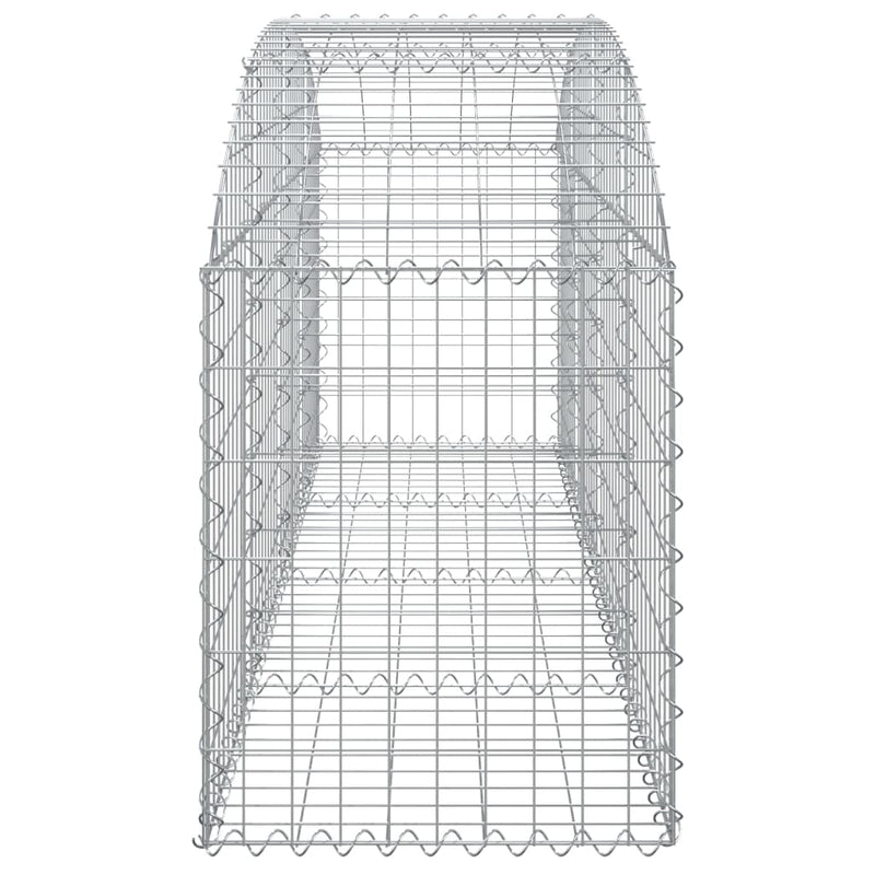 vidaXL Arched Gabion Basket 200x50x60/80 cm Galvanised Iron