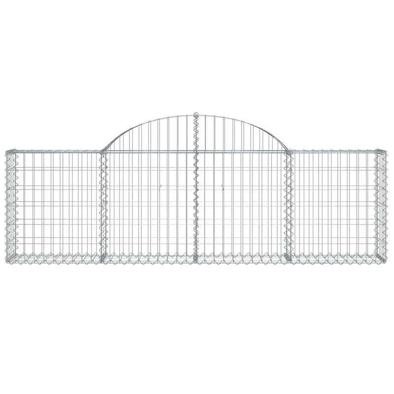 vidaXL Arched Gabion Basket 200x30x60/80 cm Galvanised Iron
