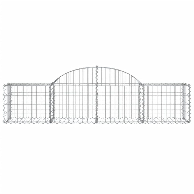 vidaXL Arched Gabion Basket 200x50x40/60 cm Galvanised Iron