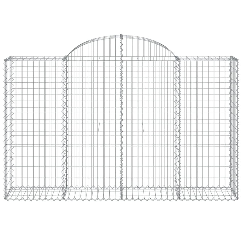 vidaXL Arched Gabion Basket 200x50x120/140 cm Galvanised Iron
