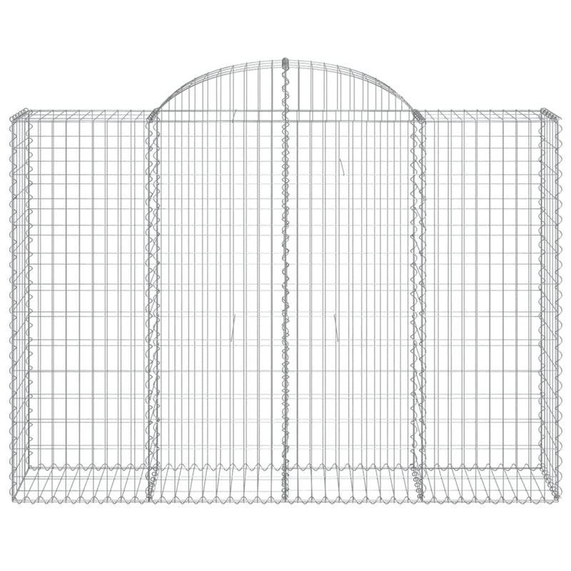 vidaXL Arched Gabion Basket 200x50x140/160 cm Galvanised Iron