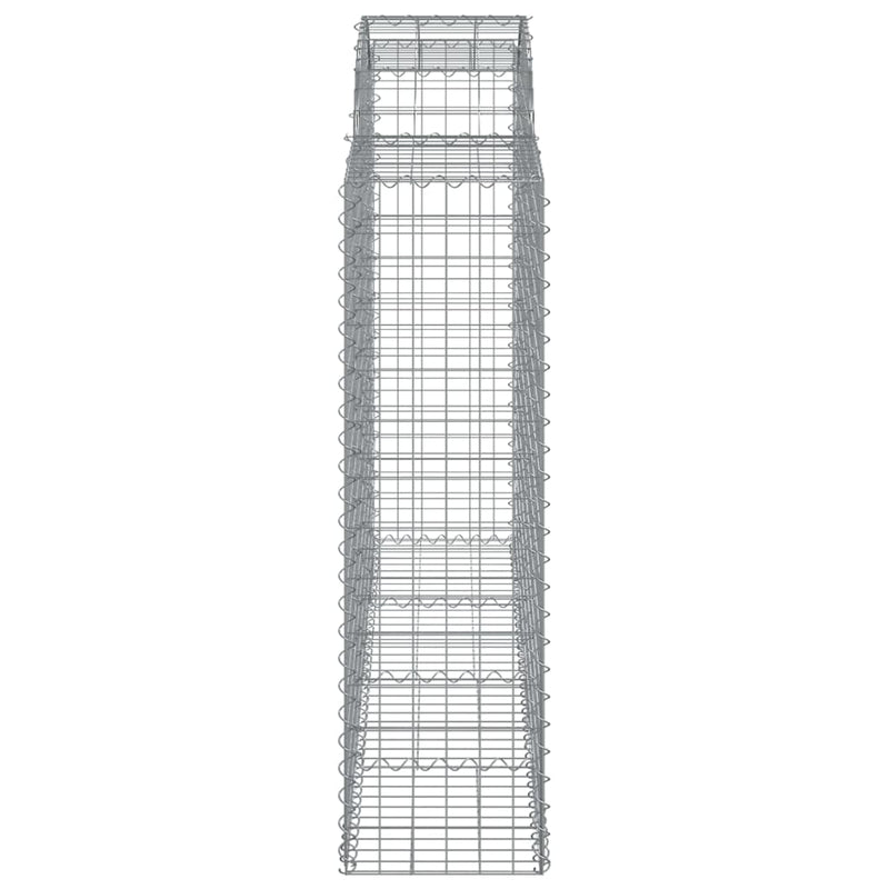 vidaXL Arched Gabion Basket 200x50x140/160 cm Galvanised Iron