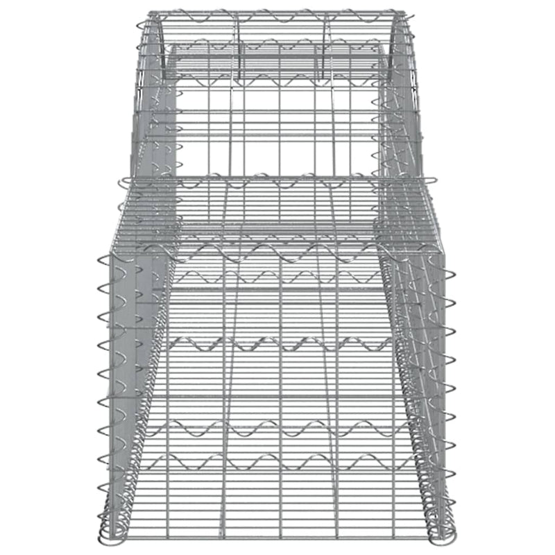 vidaXL Arched Gabion Basket 300x50x40/60 cm Galvanised Iron