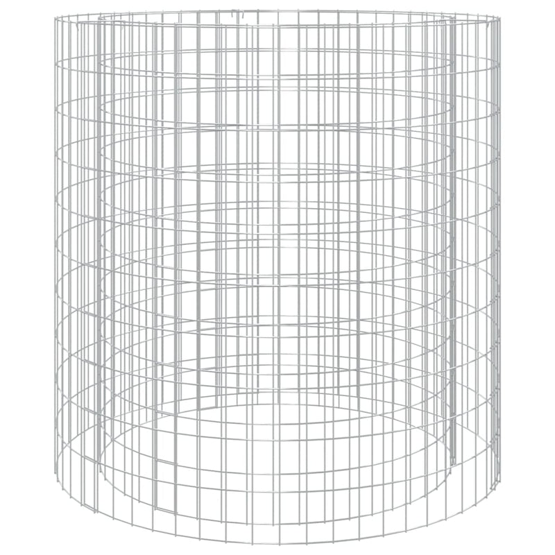 vidaXL Gabion Fire Pit Ø 100 cm Galvanised Iron
