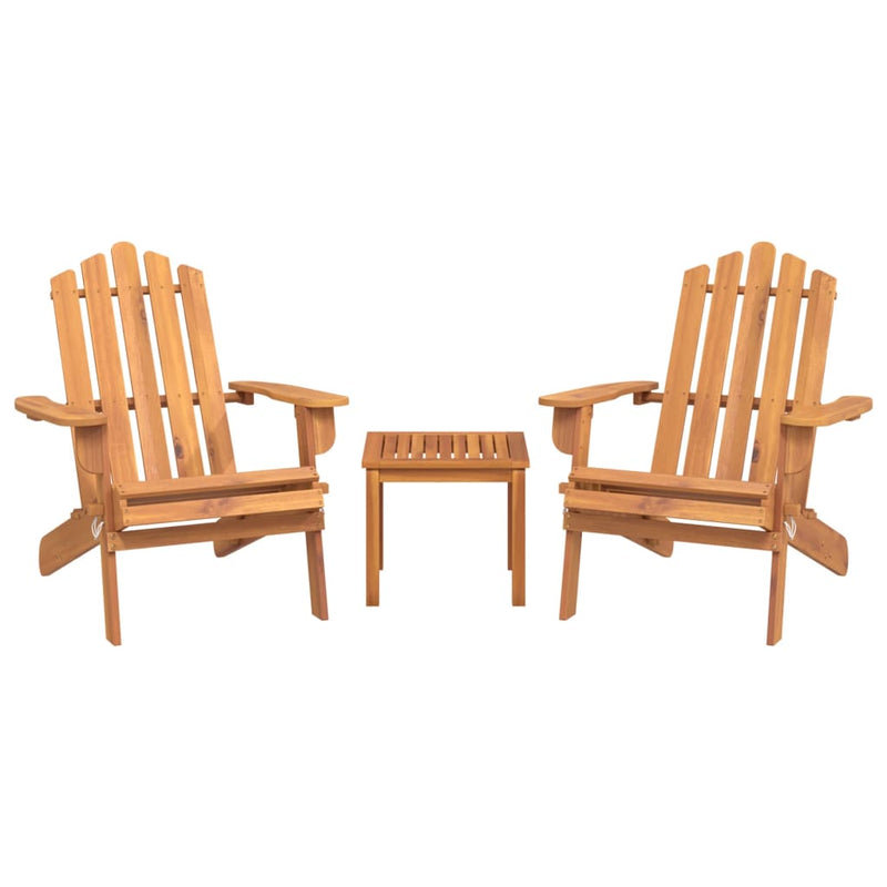vidaXL 3 Piece Adirondack Garden Lounge Set Solid Wood Acacia