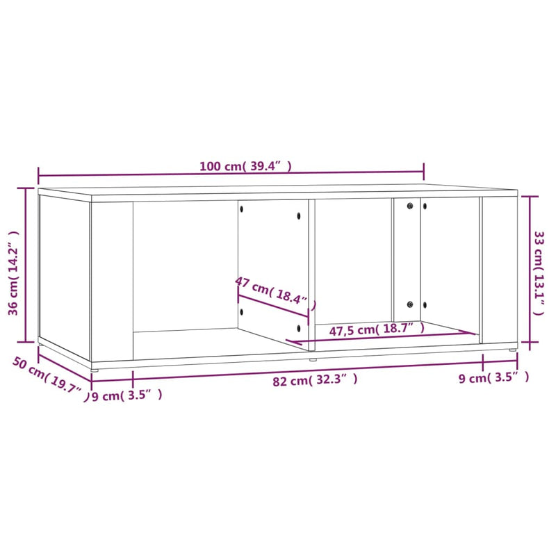 vidaXL Coffee Table Black 100x50x36 cm Engineered Wood