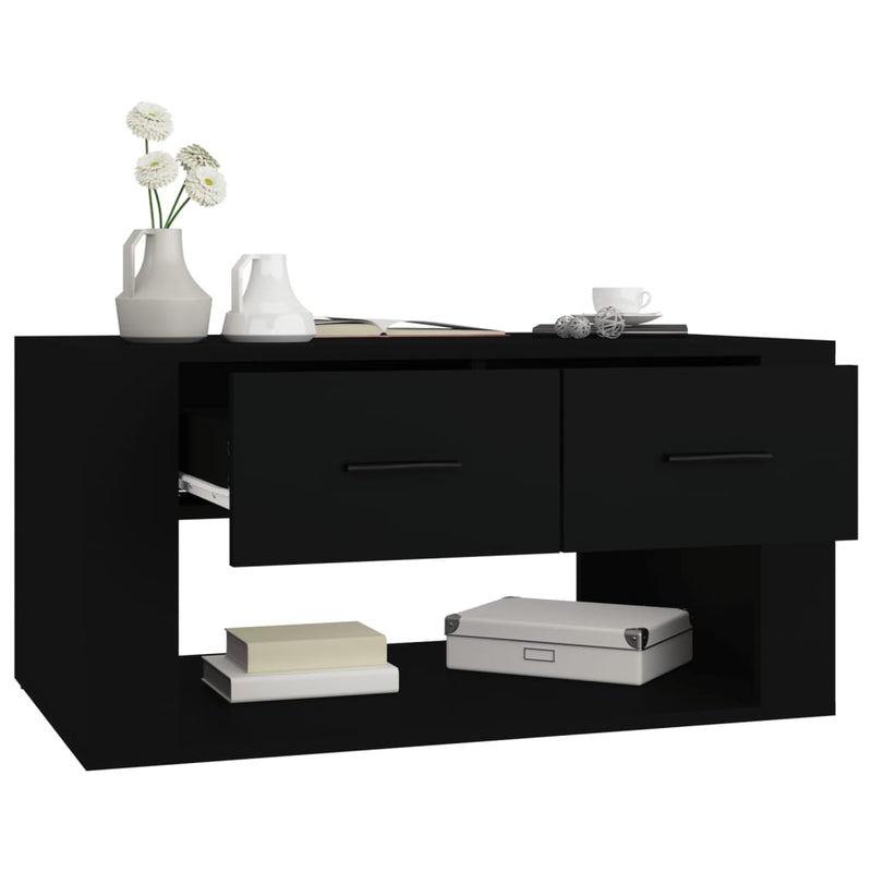 vidaXL Coffee Table Black 80x50x40 cm Engineered Wood
