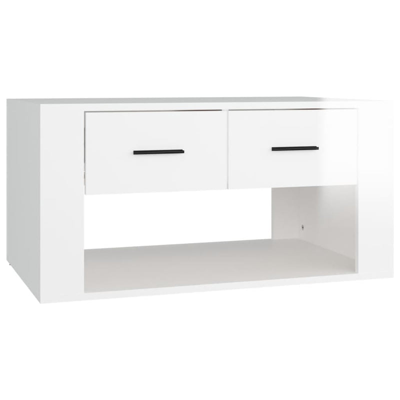 vidaXL Coffee Table High Gloss White 80x50x40 cm Engineered Wood