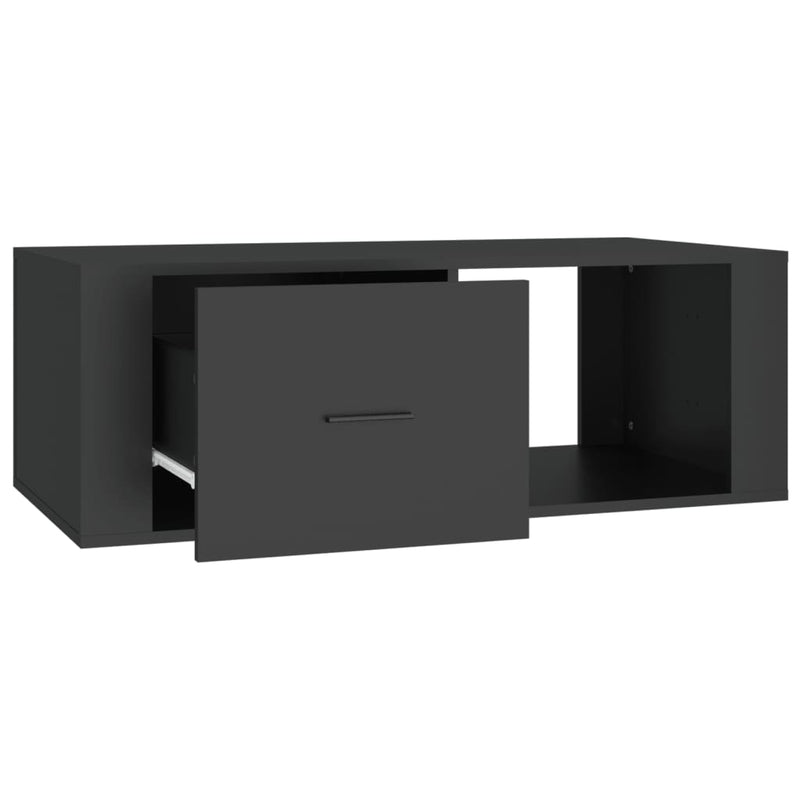 vidaXL Coffee Table Black 100x50.5x35 cm Engineered Wood