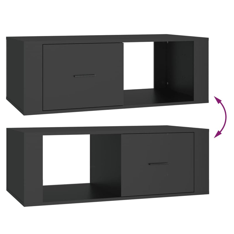 vidaXL Coffee Table Black 100x50.5x35 cm Engineered Wood