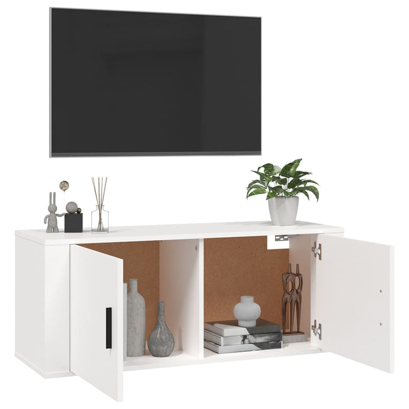 vidaXL Wall Mounted TV Cabinet White 100x34.5x40 cm