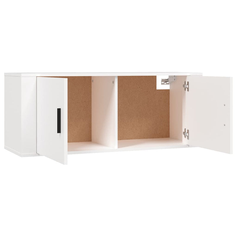 vidaXL Wall Mounted TV Cabinet White 100x34.5x40 cm