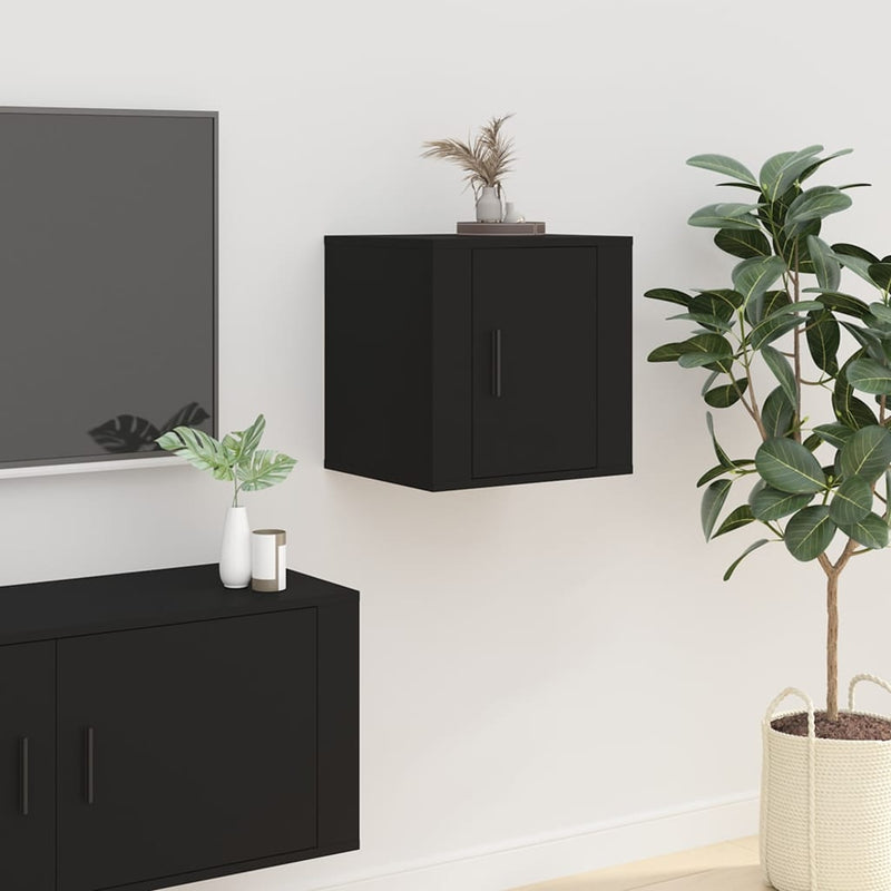 vidaXL Wall Mounted TV Cabinet Black 40x34.5x40 cm
