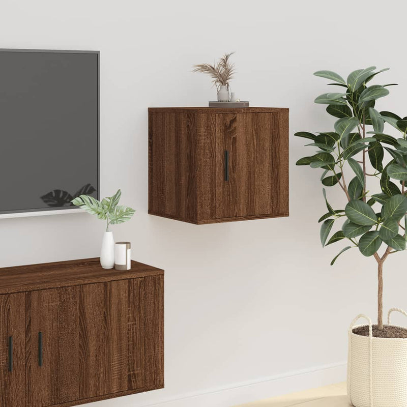 vidaXL Wall Mounted TV Cabinets 2 pcs Brown Oak 40x34.5x40 cm