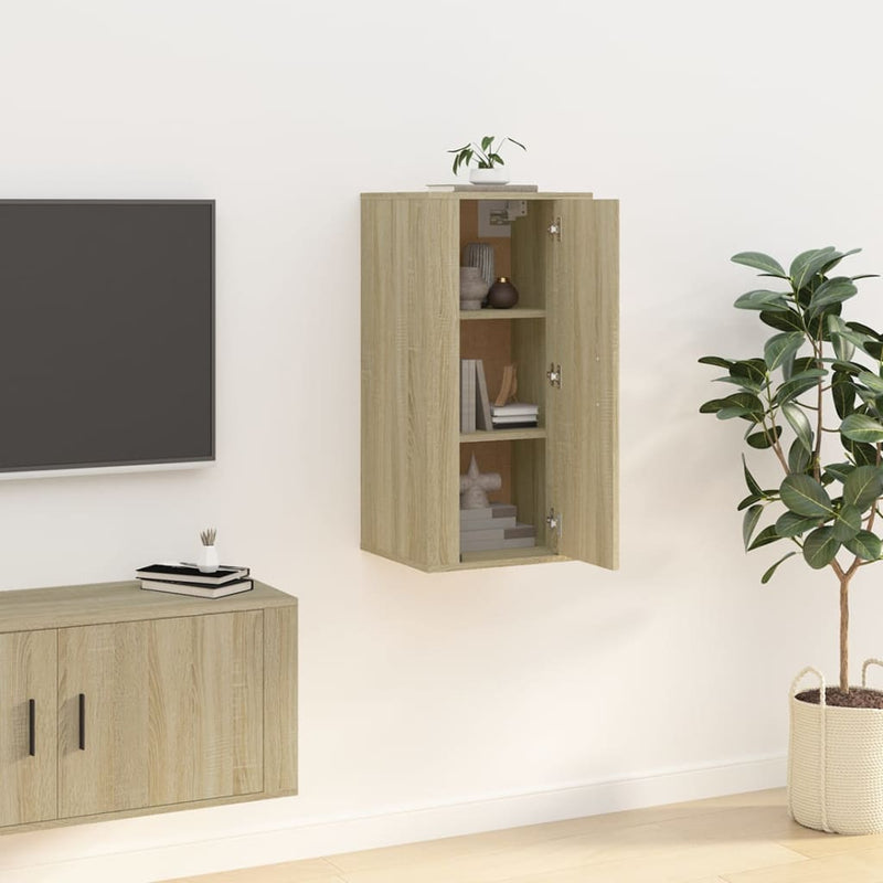 vidaXL Wall Mounted TV Cabinet Sonoma Oak 40x34.5x80 cm