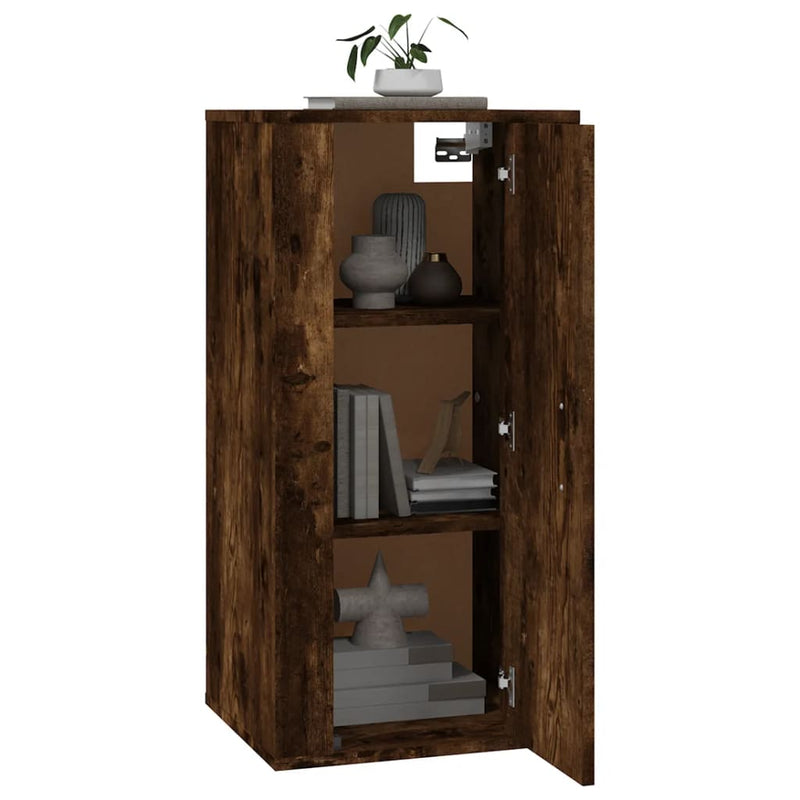 vidaXL Wall Mounted TV Cabinet Smoked Oak 40x34.5x80 cm