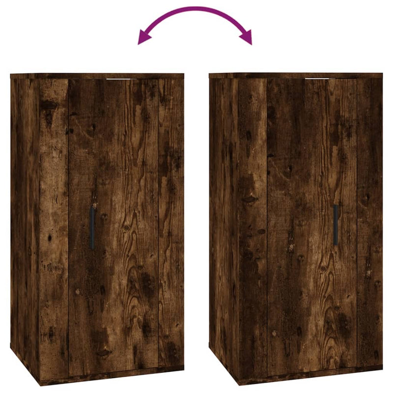 vidaXL Wall Mounted TV Cabinet Smoked Oak 40x34.5x80 cm