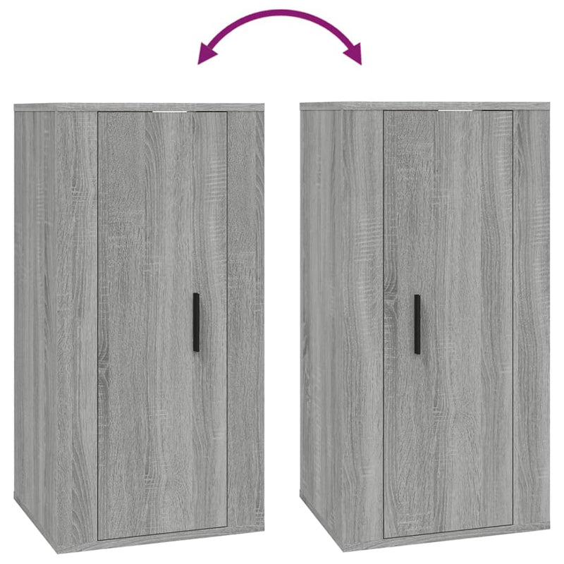 vidaXL Wall Mounted TV Cabinet Grey Sonoma 40x34.5x80 cm
