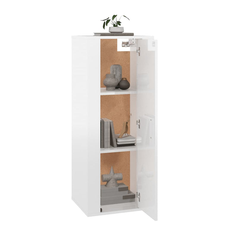 vidaXL Wall Mounted TV Cabinet High Gloss White 40x34.5x100 cm