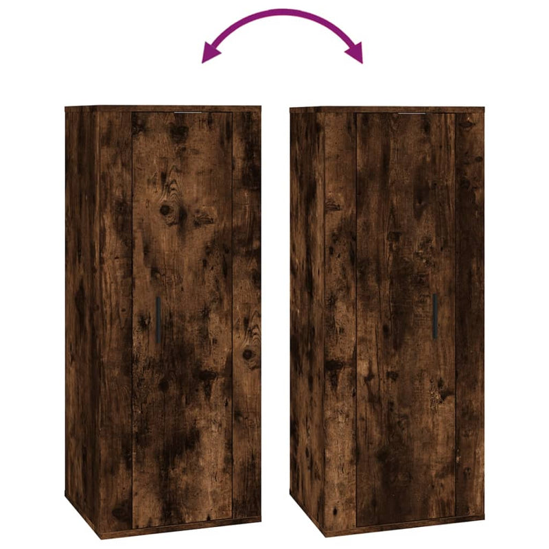 vidaXL Wall Mounted TV Cabinet Smoked Oak 40x34.5x100 cm