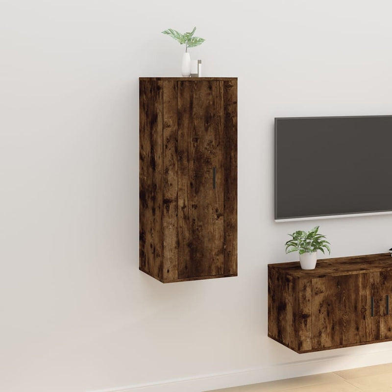 vidaXL Wall Mounted TV Cabinet Smoked Oak 40x34.5x100 cm