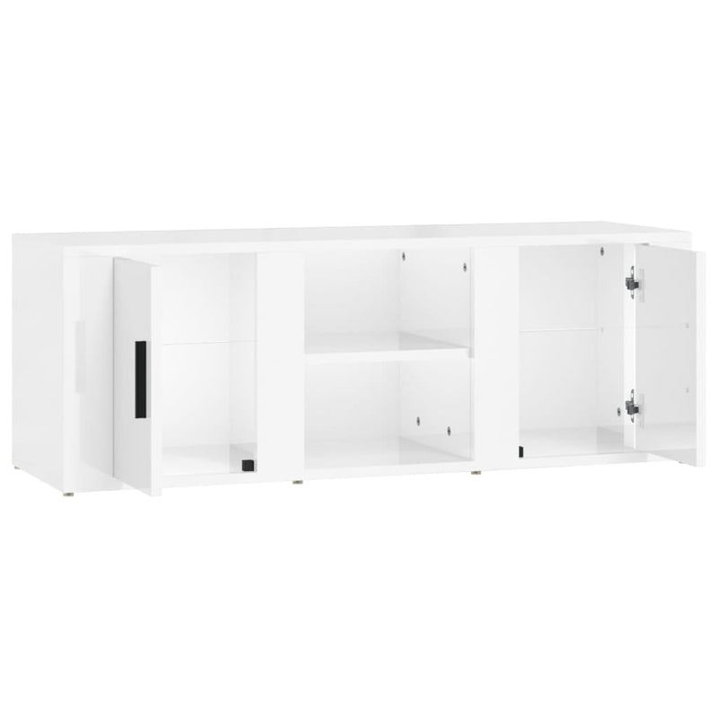 vidaXL TV Cabinet High Gloss White 100x31.5x35 cm Engineered Wood