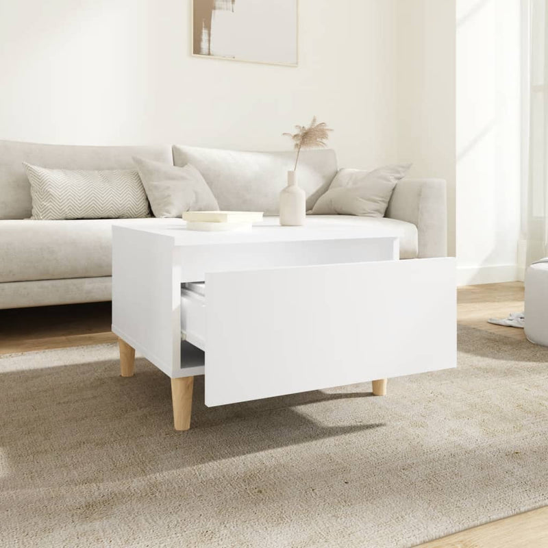 vidaXL Side Table White 50x46x35 cm Engineered Wood