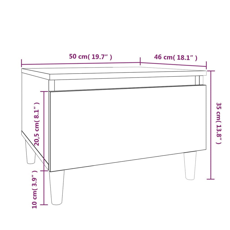 vidaXL Side Tables 2 pcs White 50x46x35 cm Engineered Wood