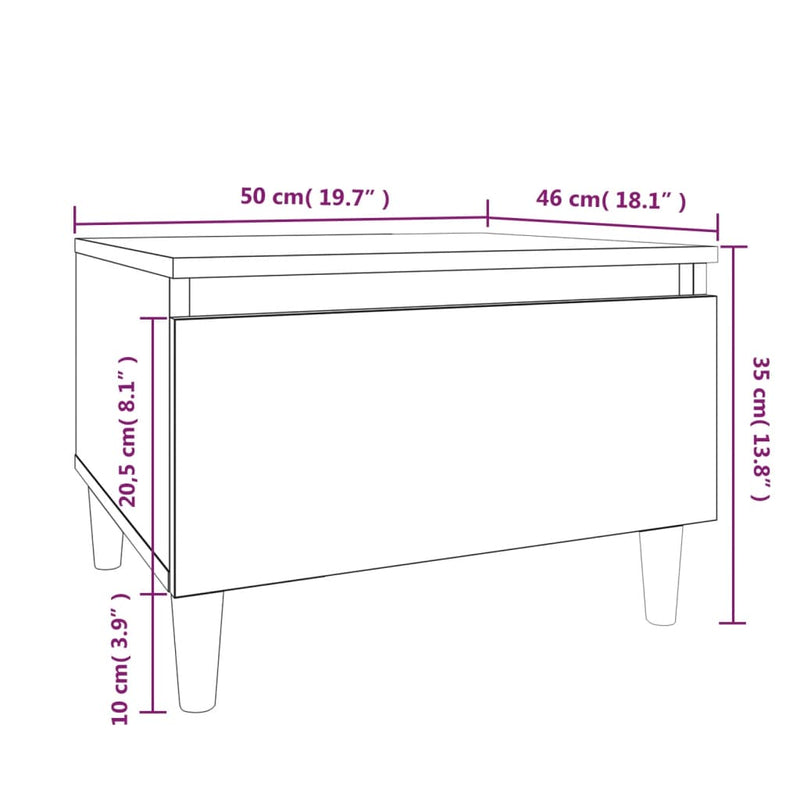 vidaXL Side Tables 2 pcs High Gloss White 50x46x35 cm Engineered Wood