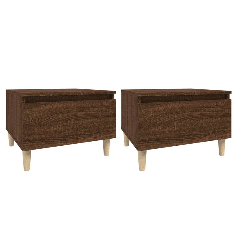 vidaXL Side Tables 2 pcs Brown Oak 50x46x35 cm Engineered Wood