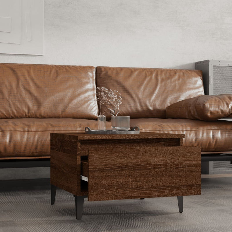 vidaXL Side Tables 2 pcs Brown Oak 50x46x35 cm Engineered Wood