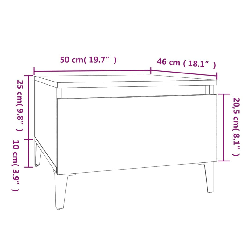 vidaXL Side Tables 2 pcs Brown Oak 50x46x35 cm Engineered Wood
